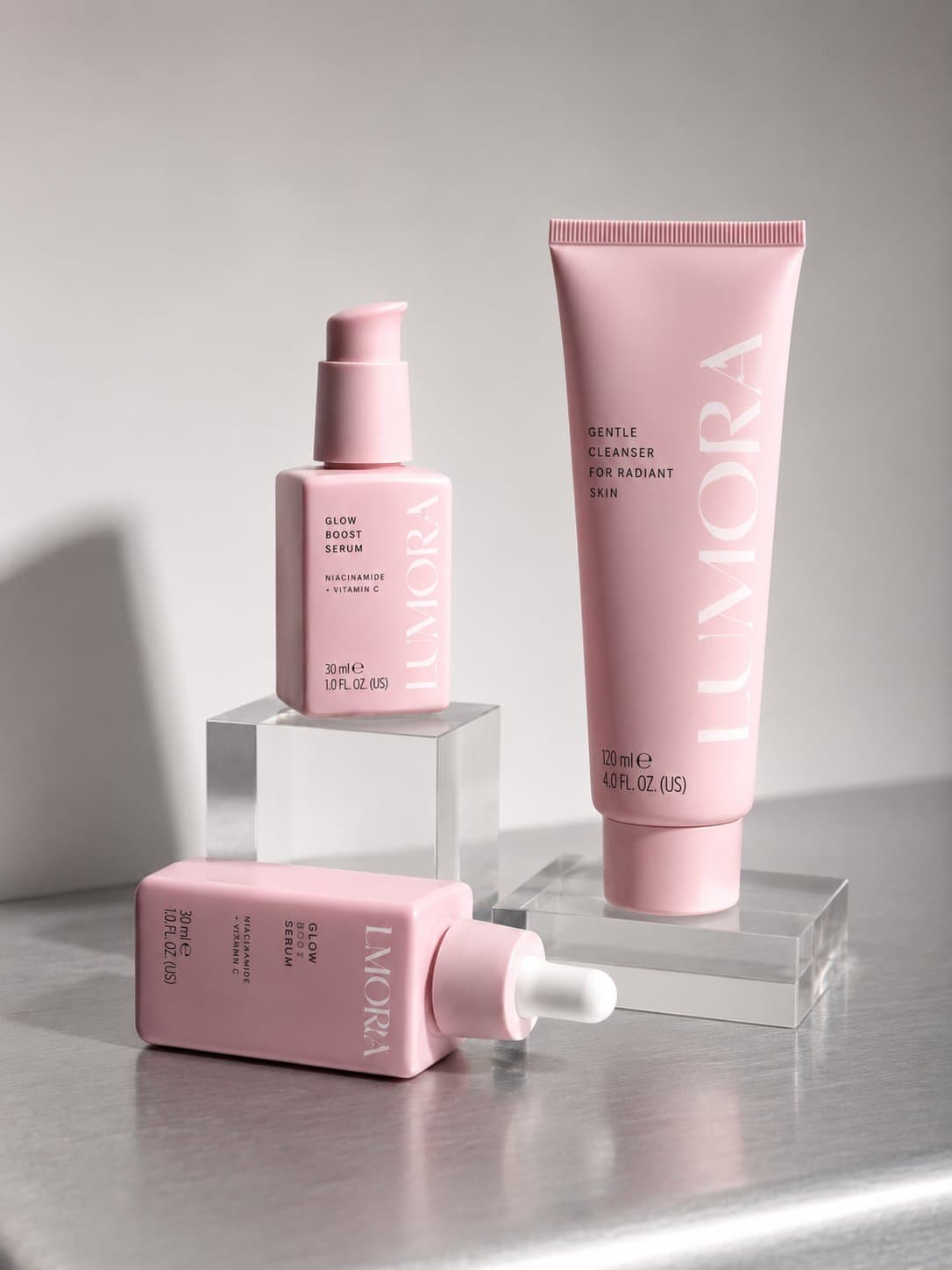 Skincare routine ad still