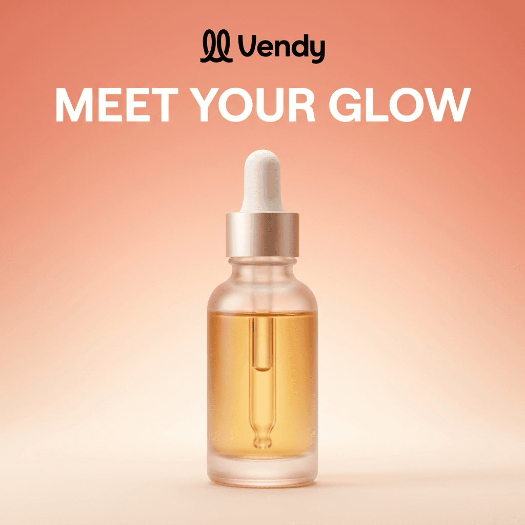 Serum deck, slide 1: a serum bottle under Meet your glow