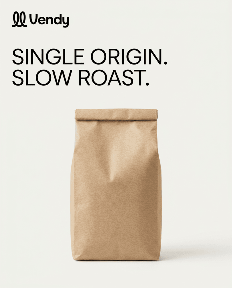 A café offer poster with one brand look for every location, made in Vendy